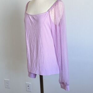 Fairy‎ Lilac Blouse Mesh Sleeves Coquette Feminine Ballet Dance XL